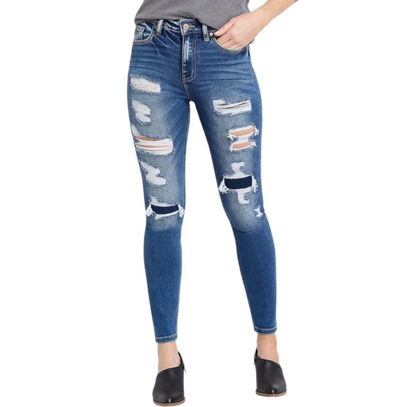 KanCan Denim - KanCan 27 (3/4) High Rise Skinny Women’s Distressed Jeans Stretch Style 119012